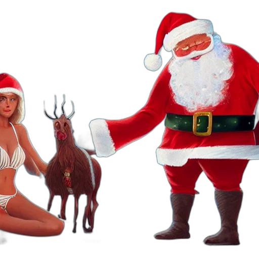 photorealistic, concept art, santa, claus transparent PNG cut-out