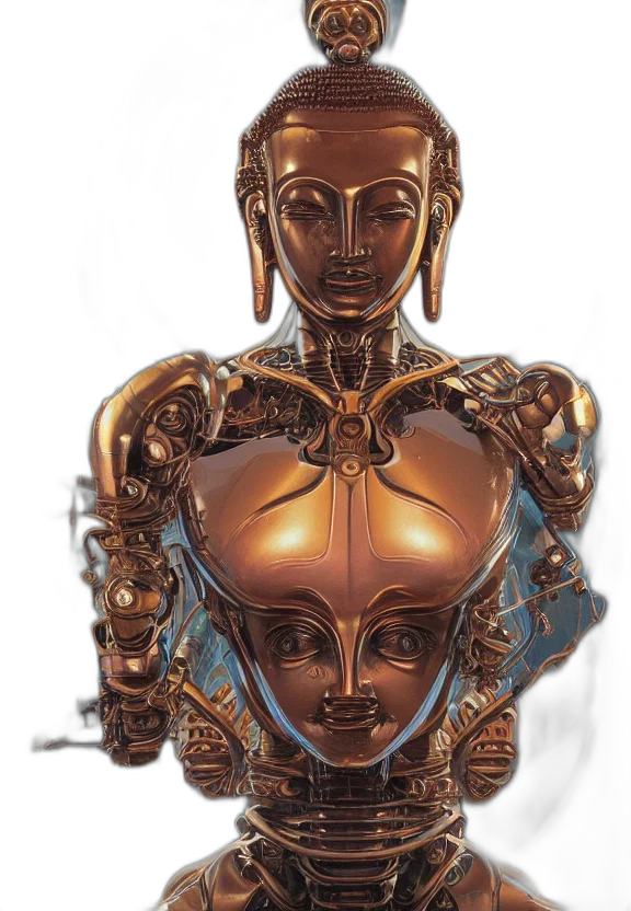robot, jewelry, crown, mask, concept art, 3d render, cyberpunk, photorealistic transparent PNG cut-out