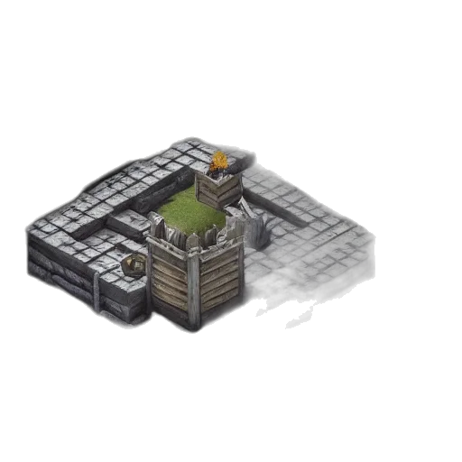 building, weapon, robot, crown, pixel art, 3d render, concept art, fantasy art transparent PNG cut-out