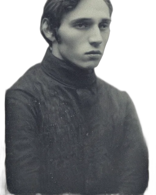 face, jacket, staff, hat, photorealistic, oil painting, tintype, photo transparent PNG cut-out