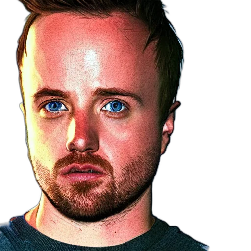 face, photorealistic, cartoon, watercolor, oil painting, neon lights, blue, jesse transparent PNG cut-out