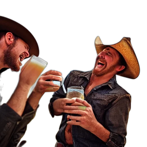 hat, food, epic, portrait, cinematic, shot, cowboy, laughing transparent PNG cut-out