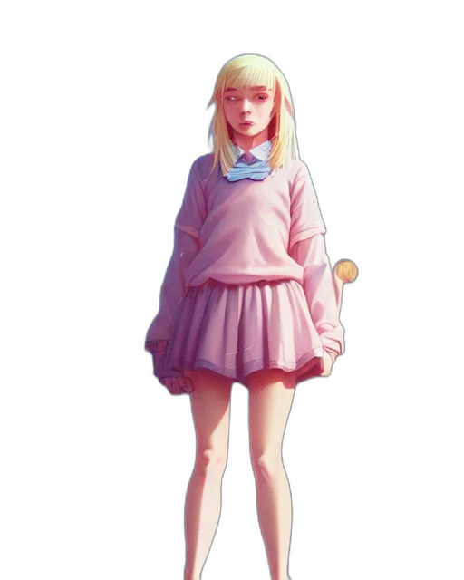 dress, jacket, staff, creature transparent PNG cut-out