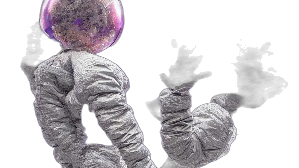 3d render, concept art, outer space, astronaut transparent PNG cut-out
