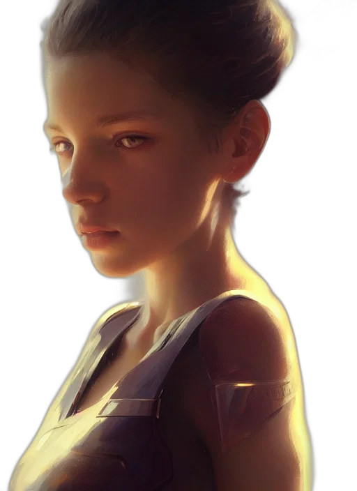 face, robot, concept art, photorealistic transparent PNG cut-out