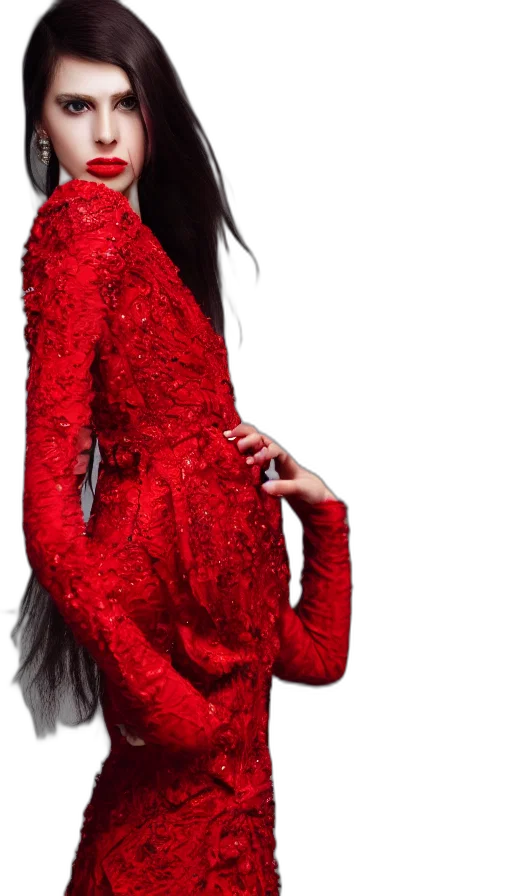 jacket, dress, hair, jewelry transparent PNG cut-out