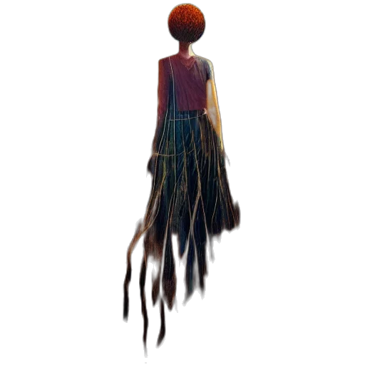 hair, dress, creature, crown, concept art, fantasy art, 3d render, pixel art transparent PNG cut-out