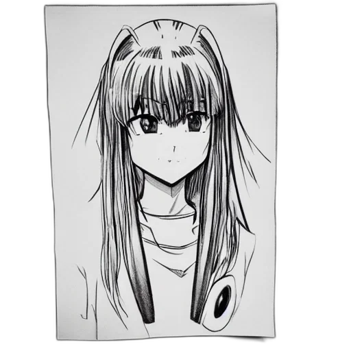 face, hair, mask, crown, anime, cartoon, pencil sketch, photorealistic transparent PNG cut-out