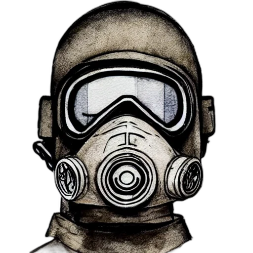 mask, face, jacket, concept art, comic book art, watercolor, photorealistic, beautiful transparent PNG cut-out