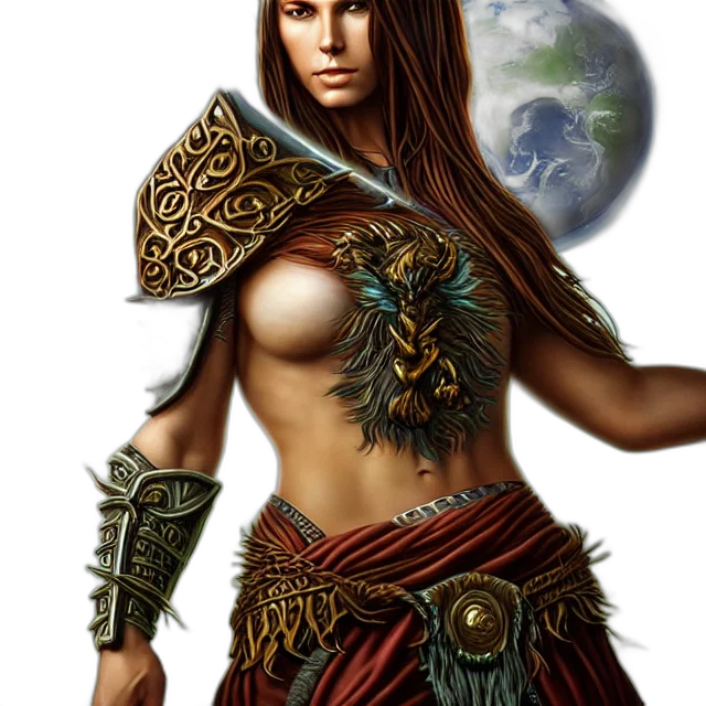 jewelry, fantasy art, concept art, photorealistic, comic book art, earth tones, druid, warrior transparent PNG cut-out