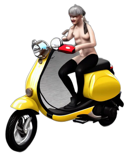 animal, car, concept art, 3d render, photorealistic, cartoon, moped, scooter transparent PNG cut-out