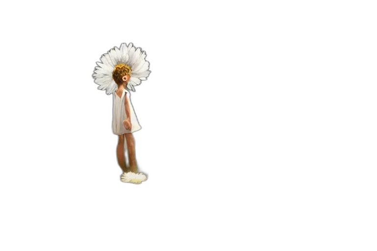 hair, staff, umbrella, dress, pixel art, 3d render, concept art, giant transparent PNG cut-out