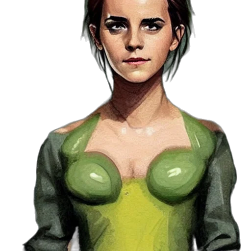 dress, face, jacket, comic book art, concept art, fantasy art, cartoon, green transparent PNG cut-out