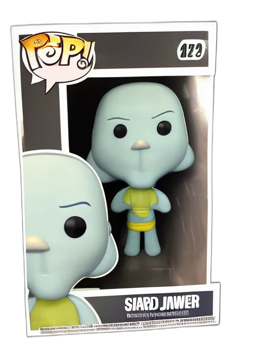 concept art, funko, pop, figure, handsome, squidward, chiseled, jaw transparent PNG cut-out