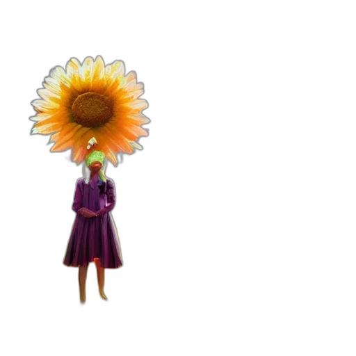 flower, dress, staff, umbrella transparent PNG cut-out