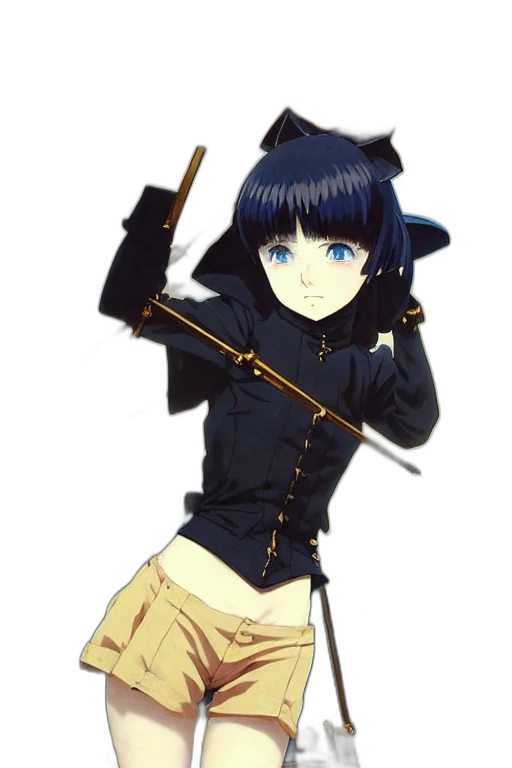 staff, weapon, sword, jacket, anime, concept art, cartoon, fantasy art transparent PNG cut-out