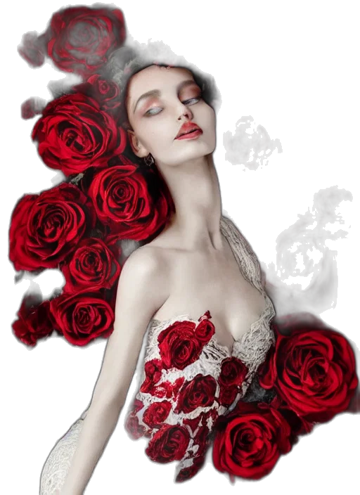 dress, jewelry, photorealistic, fantasy art transparent PNG cut-out