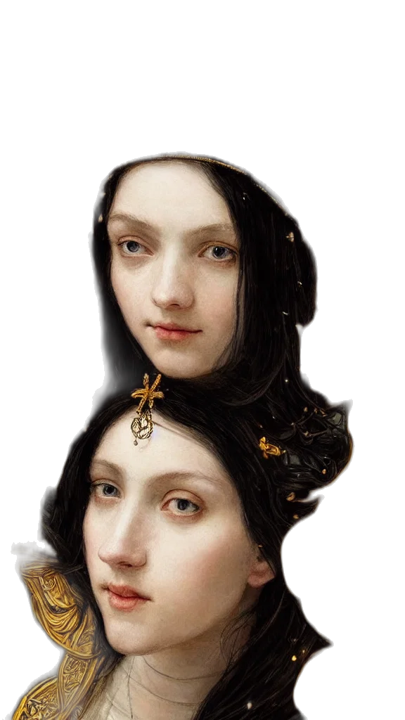 face, crown, jewelry, mask, photorealistic, oil painting, fantasy art, concept art transparent PNG cut-out