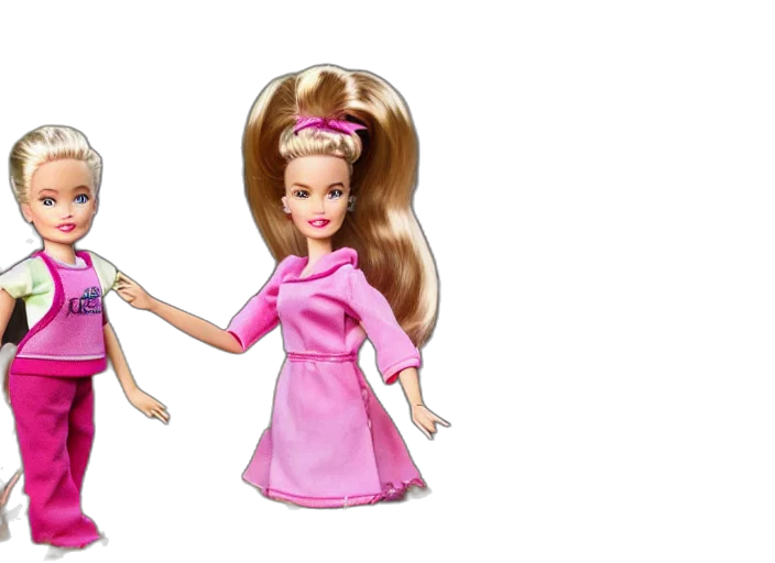 hair, 3d render, cartoon, concept art, twin, peaks, barbie, play transparent PNG cut-out