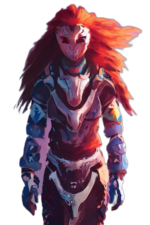 mask, creature, robot, dragon, concept art, fantasy art, comic book art, watercolor transparent PNG cut-out