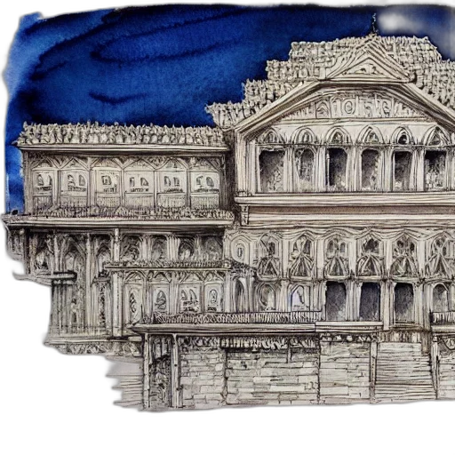 building, crown, concept art, photorealistic, watercolor, 3d render, beautiful, aesthetic transparent PNG cut-out