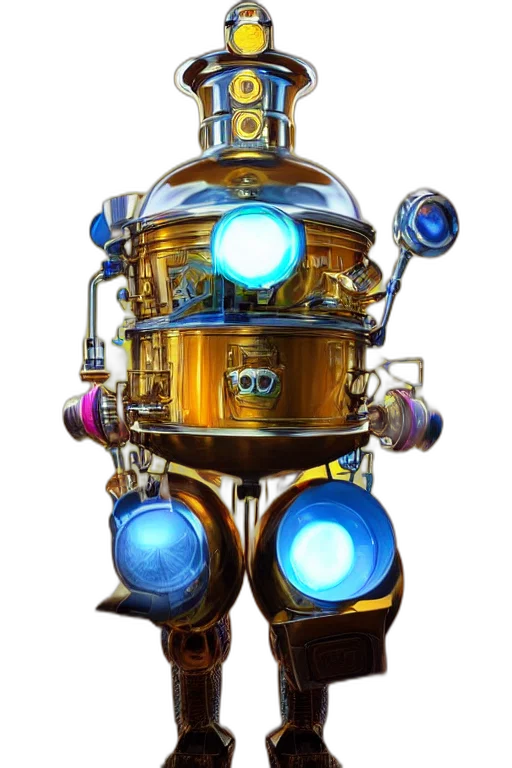 robot, weapon, staff, mask, concept art, 3d render, underwater, portrait transparent PNG cut-out