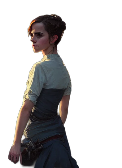 jacket, dress, staff, face, concept art, photorealistic, fantasy art, pixel art transparent PNG cut-out
