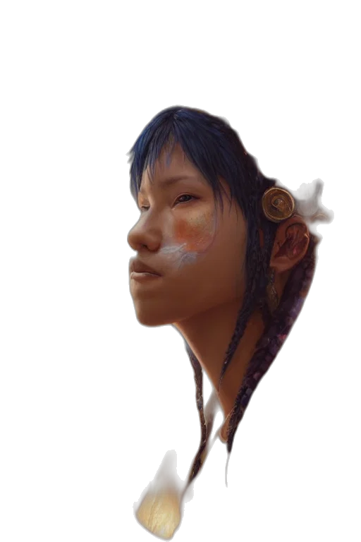 face, mask, staff, dragon transparent PNG cut-out