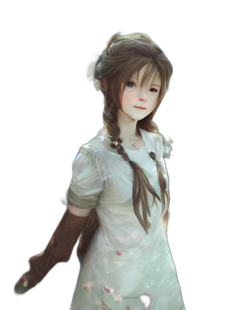 dress, staff, face, creature transparent PNG cut-out