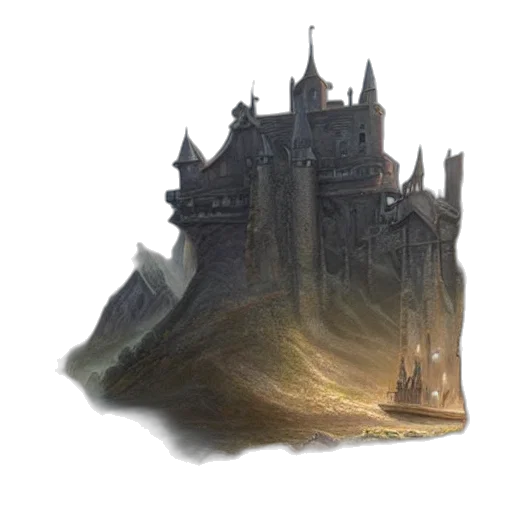 crown, dragon, building, sword transparent PNG cut-out