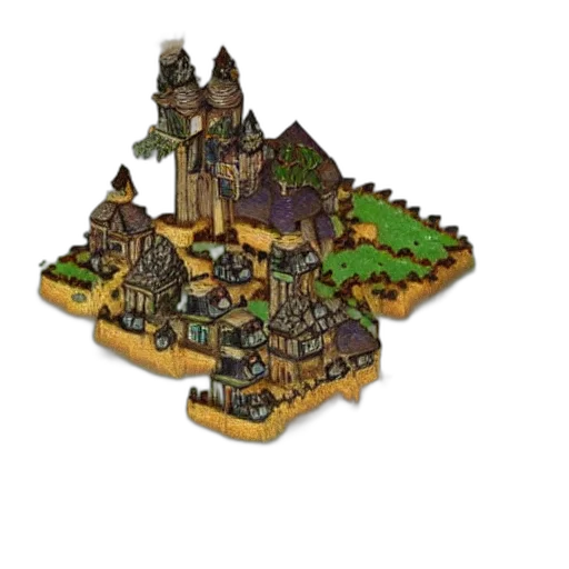 building, pixel art, 3d render, fantasy art transparent PNG cut-out
