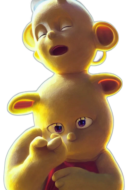animal, 3d render, concept art, photorealistic, teletubbies, character, portrait, intricate transparent PNG cut-out