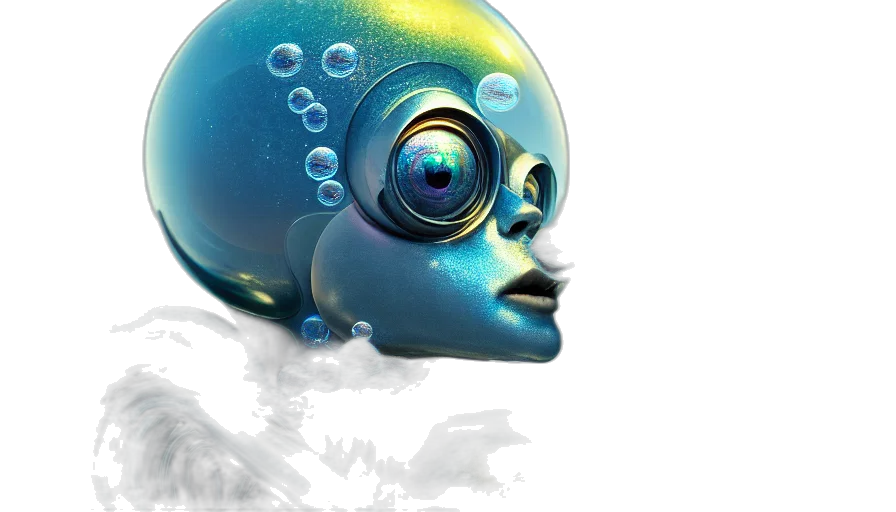 robot, mask, face, creature, concept art, 3d render, cyberpunk, photorealistic transparent PNG cut-out