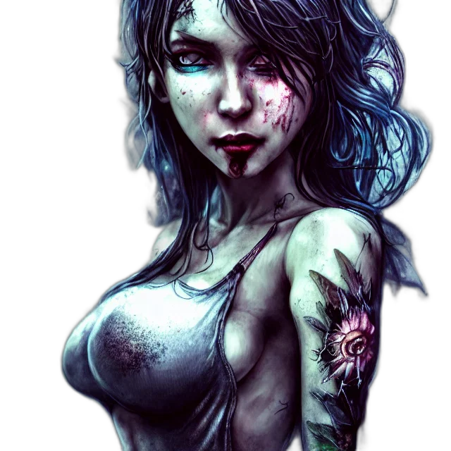 face, comic book art, fantasy art, cyberpunk transparent PNG cut-out