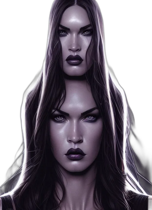face, fantasy art, concept art, comic book art, photorealistic, dark, monochrome, symmetry transparent PNG cut-out