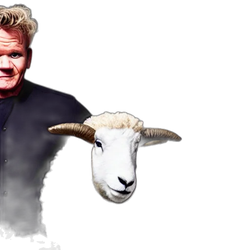 animal, pixel art, photorealistic, concept art, gordon, ramsay, ram, sheep transparent PNG cut-out