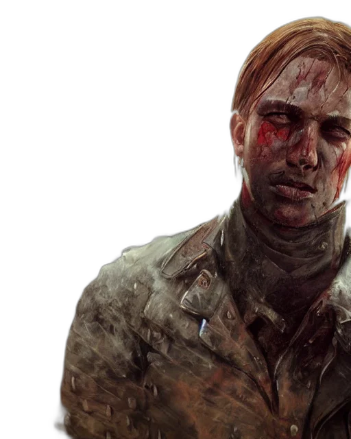concept art, photorealistic, battle, hardened, charismatic, rugged, leon, kennedy transparent PNG cut-out
