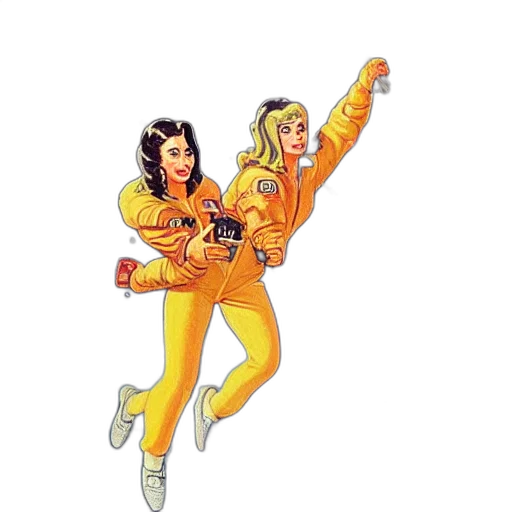 comic book art, concept art, cartoon, outer space, golden, painting, man, two transparent PNG cut-out