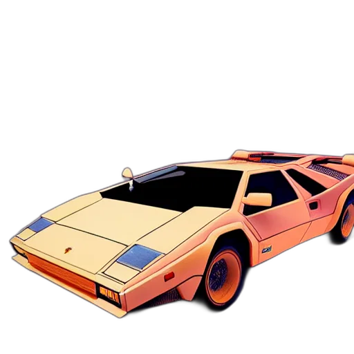 car, concept art, 3d render, pixel art transparent PNG cut-out