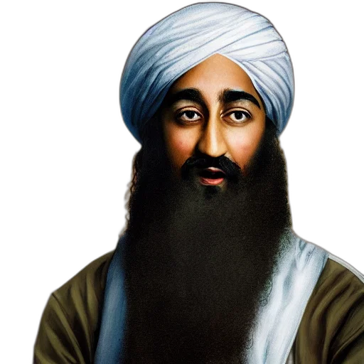 photorealistic, oil painting, osama, bin transparent PNG cut-out