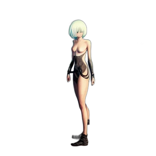 dress, robot, staff, weapon transparent PNG cut-out