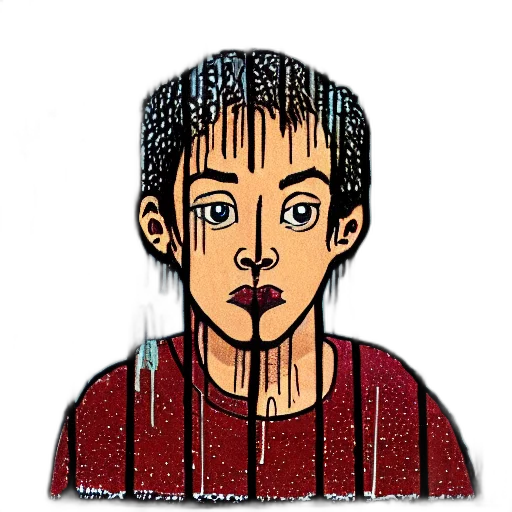 face, mask, cartoon, comic book art, pixel art, concept art, young, person transparent PNG cut-out
