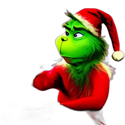 3d render, photorealistic, concept art, grinch transparent PNG cut-out