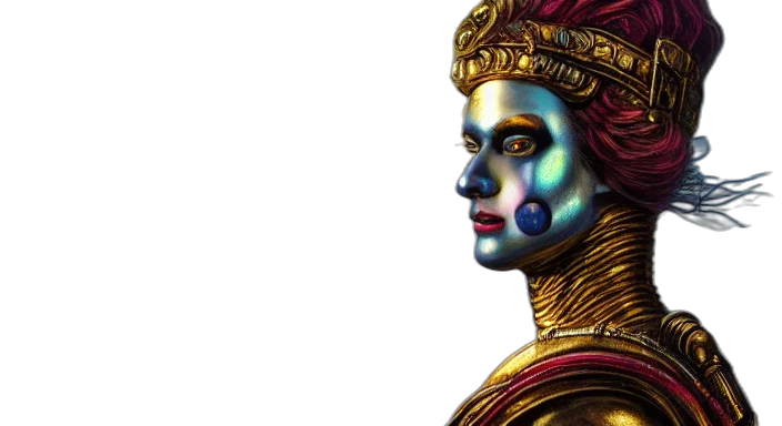 face, mask, crown, jewelry, concept art, fantasy art, photorealistic, 3d render transparent PNG cut-out