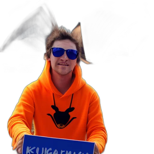 animal, jacket, staff, portrait, photo, kangaroo, wearing, orange transparent PNG cut-out
