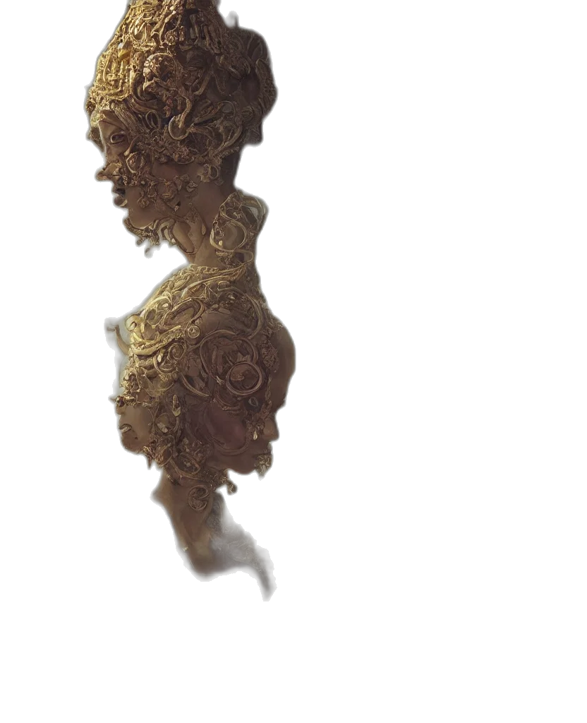 mask, crown, face, staff transparent PNG cut-out