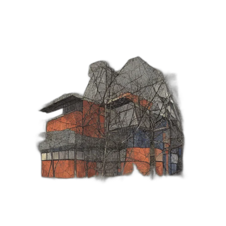 building, tree, furniture, 3d render transparent PNG cut-out