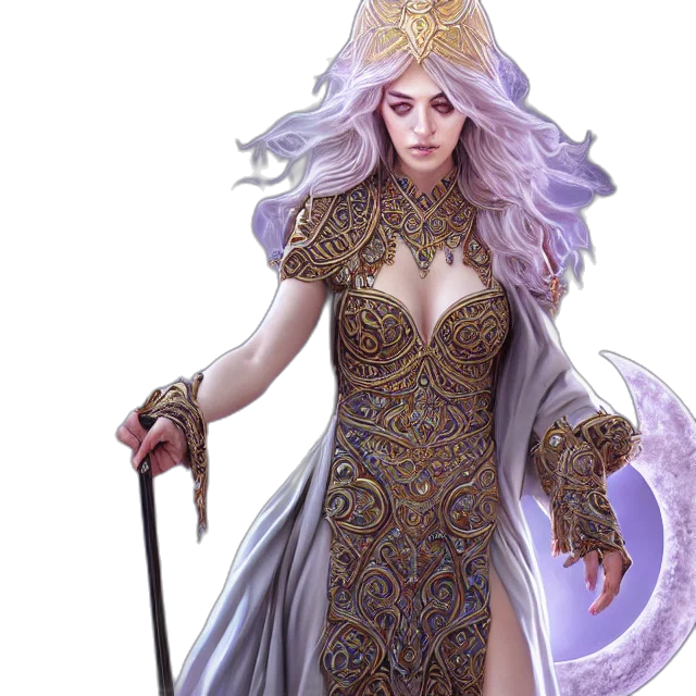 dress, staff, dragon, fantasy art transparent PNG cut-out
