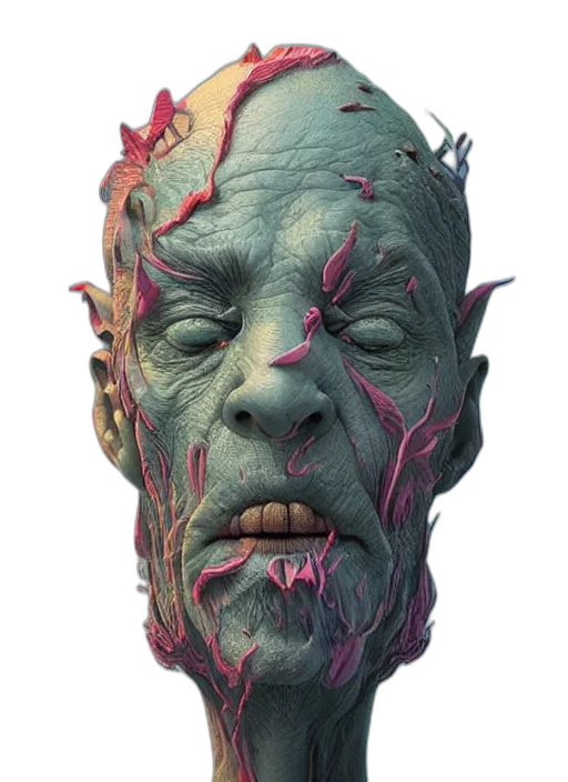 face, mask, creature, concept art transparent PNG cut-out