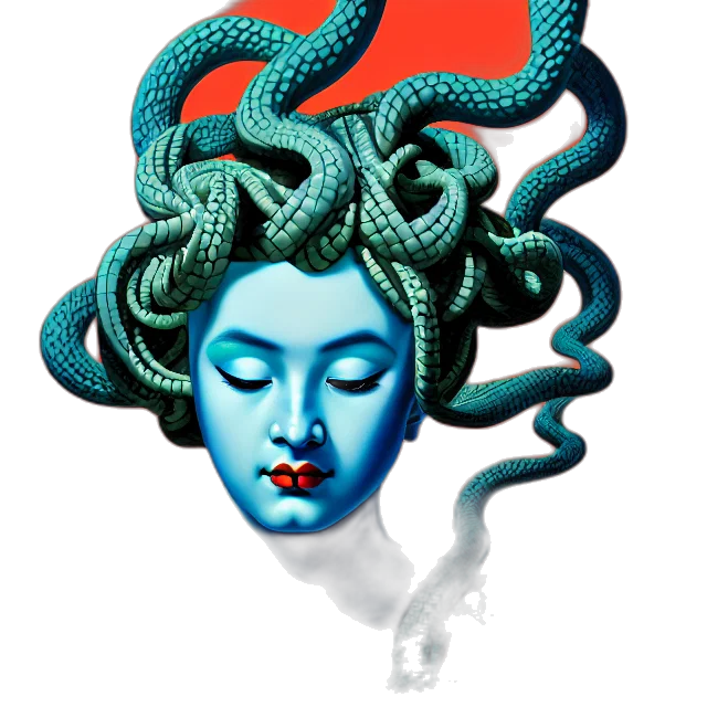 mask, crown, creature, hair, concept art, pixel art, vaporwave, fantasy art transparent PNG cut-out